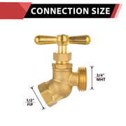 Heavy Duty 1/2" FIP x 3/4" MHT No-Kink Hose Bibb (Lead Free)