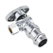 1/2" Press x 3/8" OD Compr. Angle Stop Valve, 1/4 Turn (Lead Free)