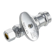 1/2" Press x 3/8" OD Compr. Straight Stop Valve, 1/4 Turn (Lead Free)