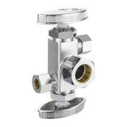 10 Pcs 5/8" OD Compr. x 3/8" OD Compr. x 3/8" OD Compr. 3-Way Stop Valve, Multi Turn (Lead Free)