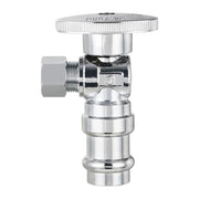 10 Pcs 1/2" Press x 3/8" OD Compr. Angle Stop Valve, 1/4 Turn (Lead Free)