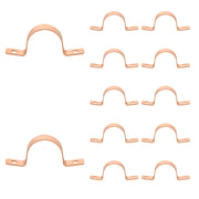 10 Pack 1" Copper Pipe Straps, Two Hole