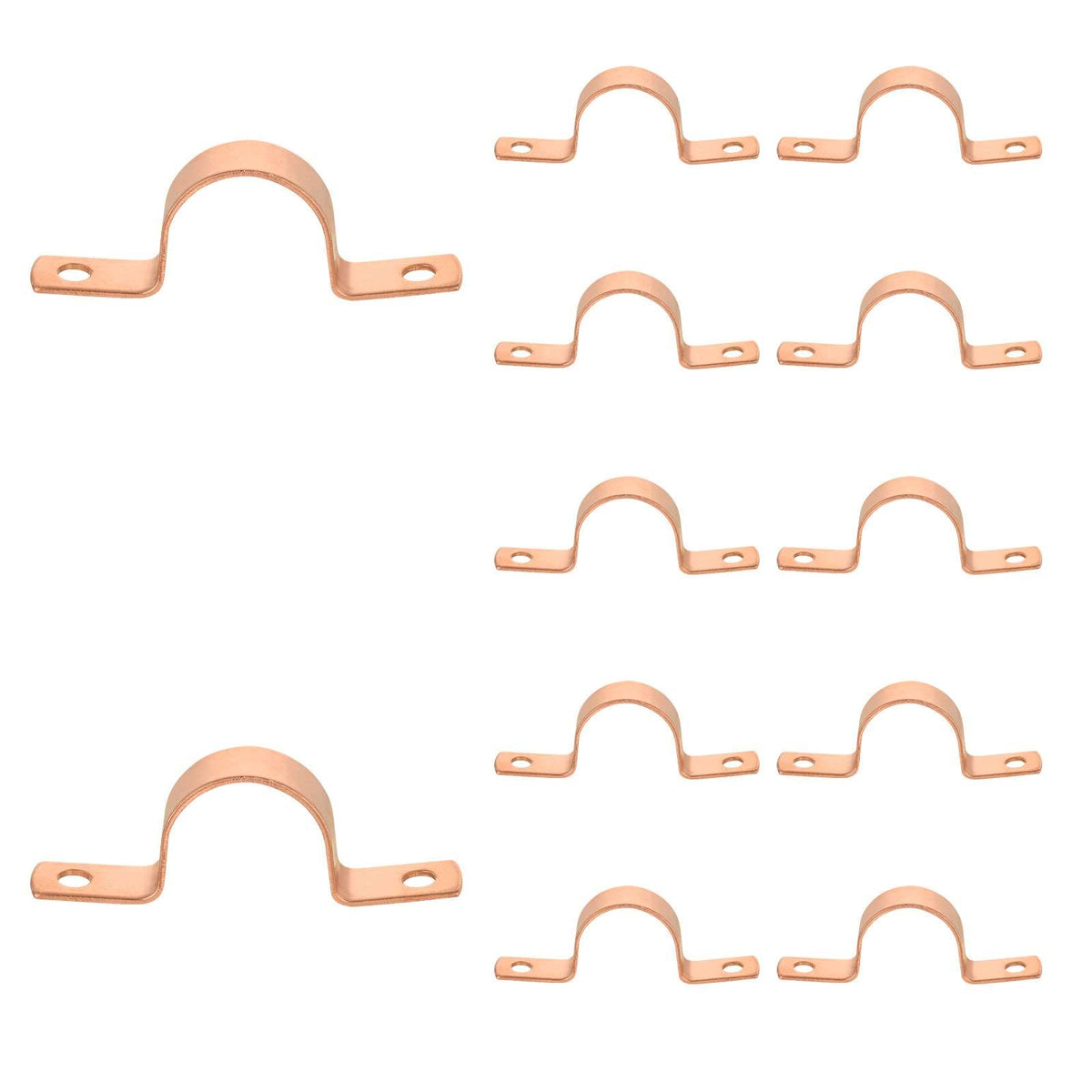 10 Pcs 1-1/2" Copper Pipe Straps, Two Hole at Wholesale Price