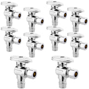10 Pcs 1/2" PEX Expansion x 3/8" OD Compr. Angle Stop Valve, 1/4 Turn (Lead Free)