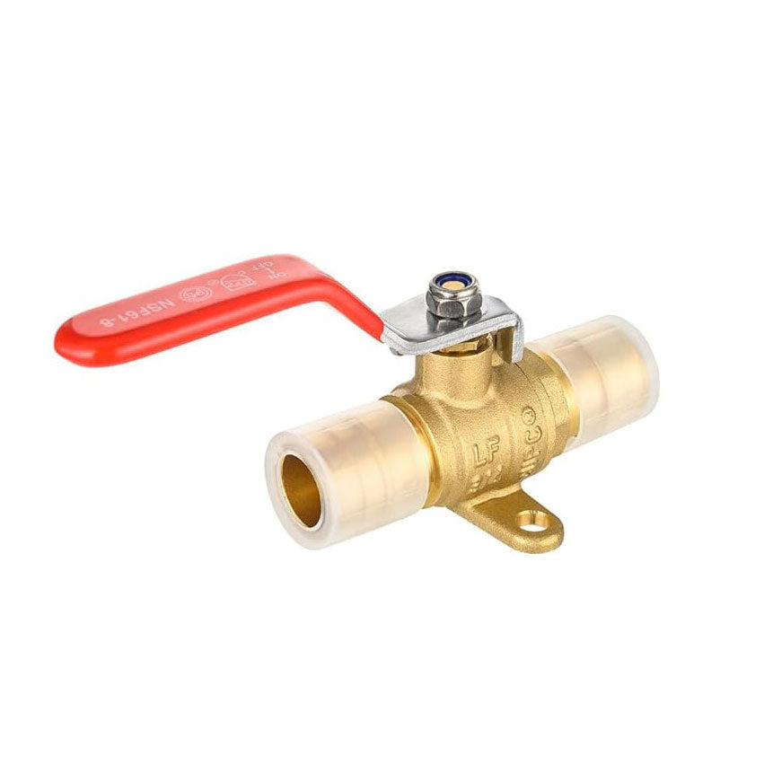 1/2" PEX Expansion Drop Ear Ball Valve, Red (Lead Free)
