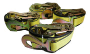 2" x 8 Ft Axle Wrap Auto Tie Down Ratchet Straps w/ Snap Hooks YELLOW | 4 PACK