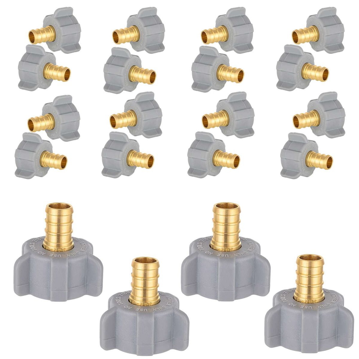 30 Pcs PEX-B Crimp 1/2" x 7/8" Female NPT Swivel Adapter (Lead Free)