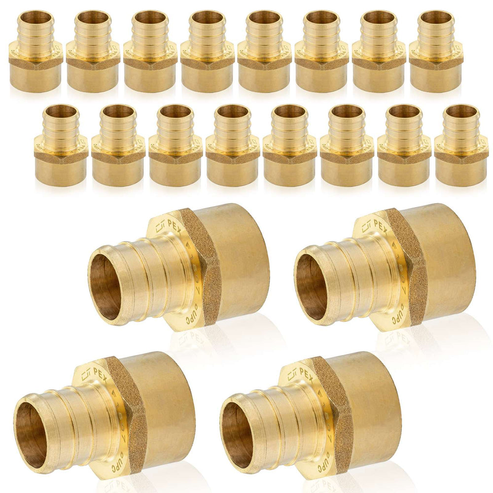 30 Pcs PEX-B Crimp 1/2" PEX x 3/4" Female Threaded Adapter (Lead Free)