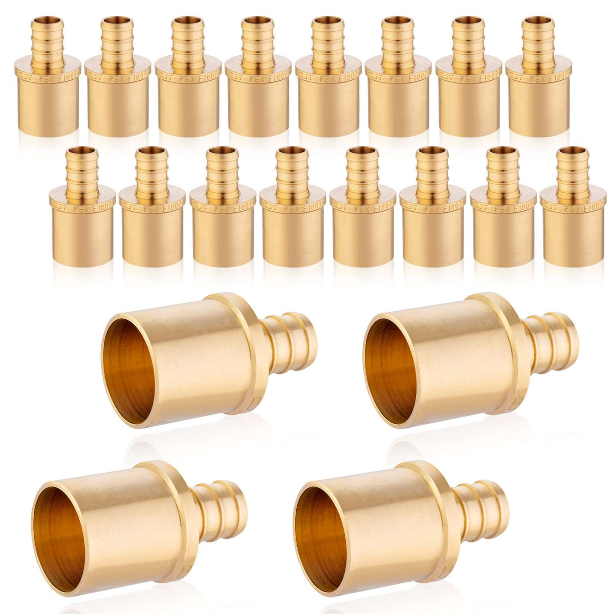 30 Pcs PEX-B Crimp 1" PEX x 1" Male Copper Sweat Adapter (Lead Free)
