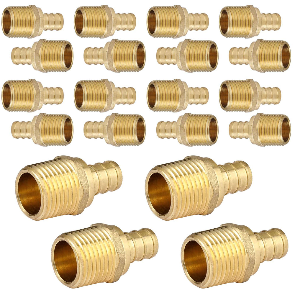 30 Pcs PEX-B Crimp 1" PEX x 1" NPT Male Threaded Adapter (Lead Free)