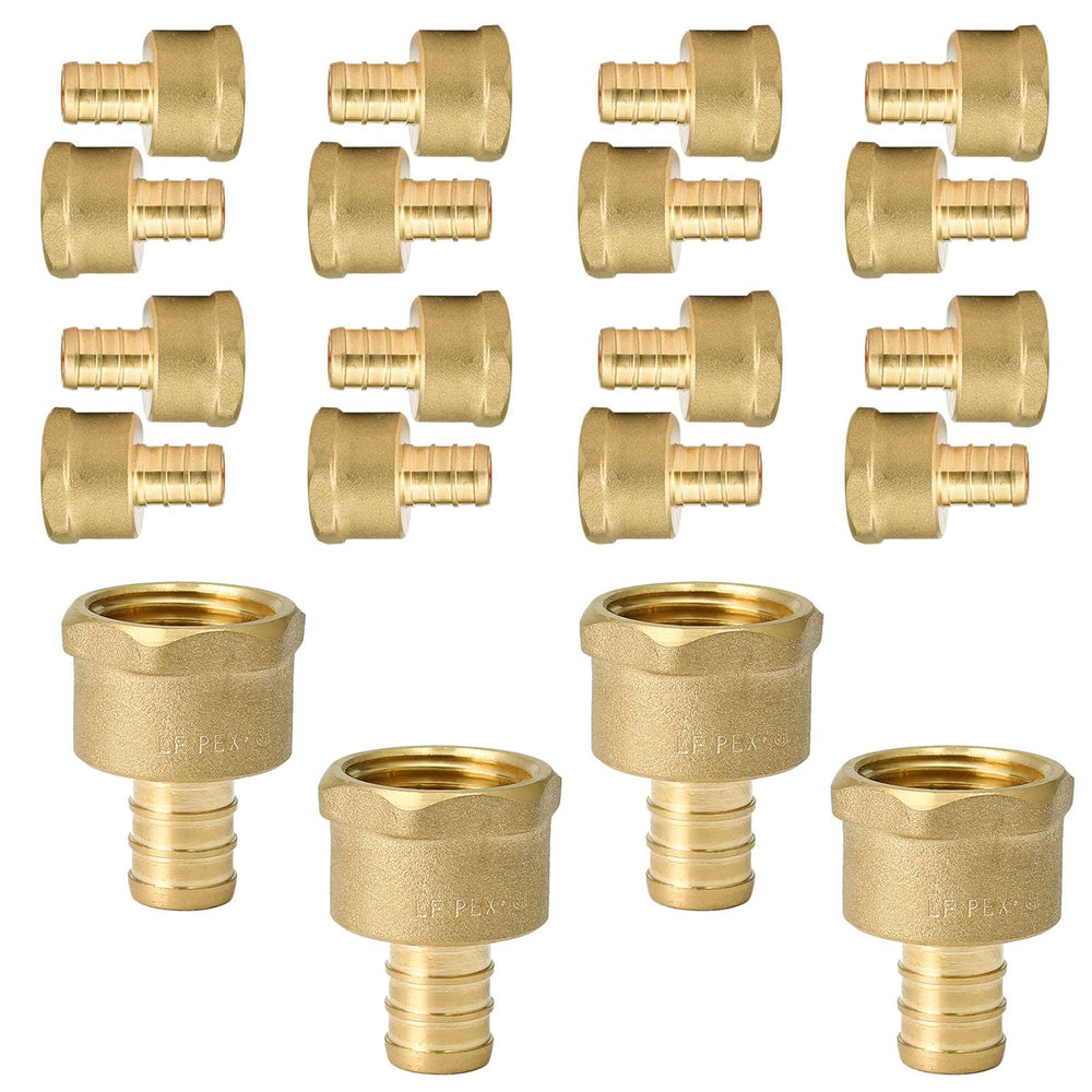 30 Pcs PEX-B Crimp 1/2" PEX x 1/2" Female Threaded Adapter (Lead Free)