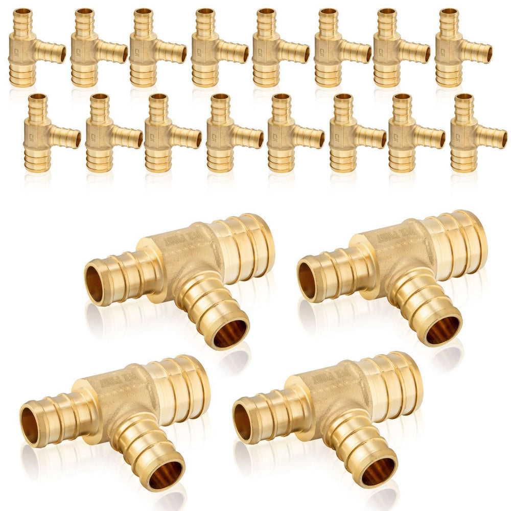 30 Pcs PEX-B Crimp 3/4" PEX x 1/2" PEX x 3/4" PEX Reducing Tee (Lead Free)