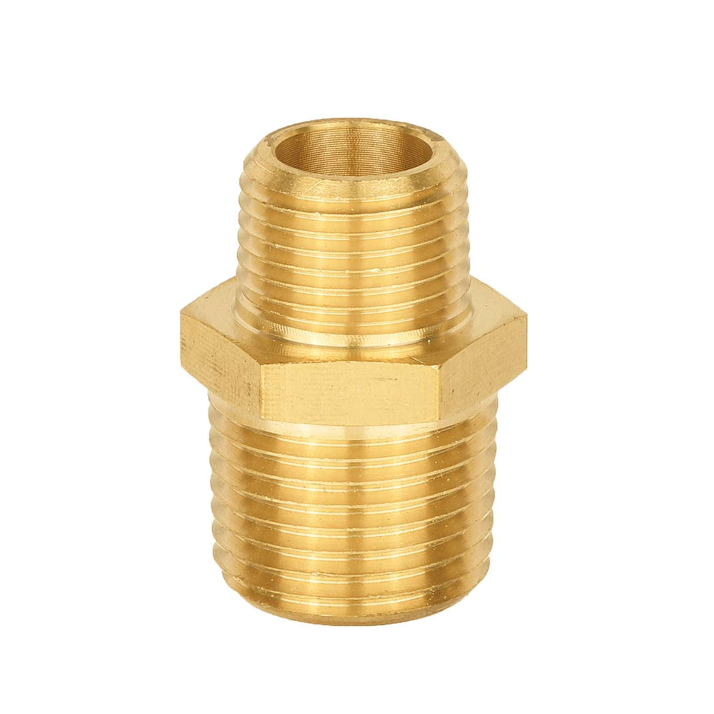 1/2" X 3/8" Male NPT Brass Hex Connector