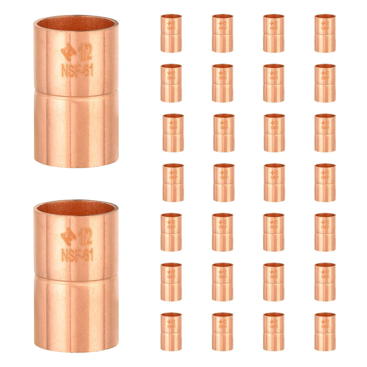 30 Pcs 2" Copper Coupling With Rolled Stop at Wholesale Price