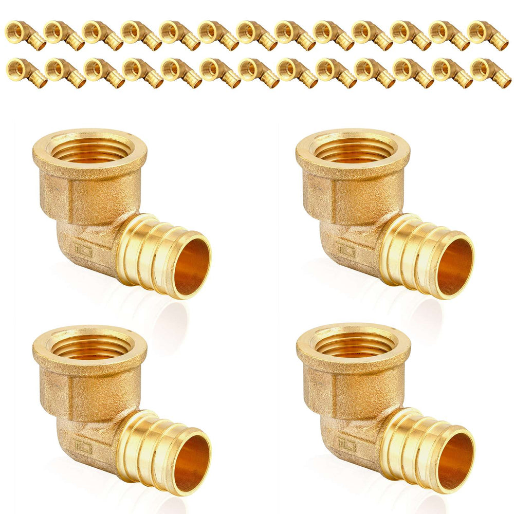 30 Pcs PEX-B Crimp 1/2" PEX x 1/2" Female Threaded Elbow (Lead Free)
