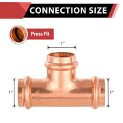 3/4" Copper Press Tee (Lead Free)