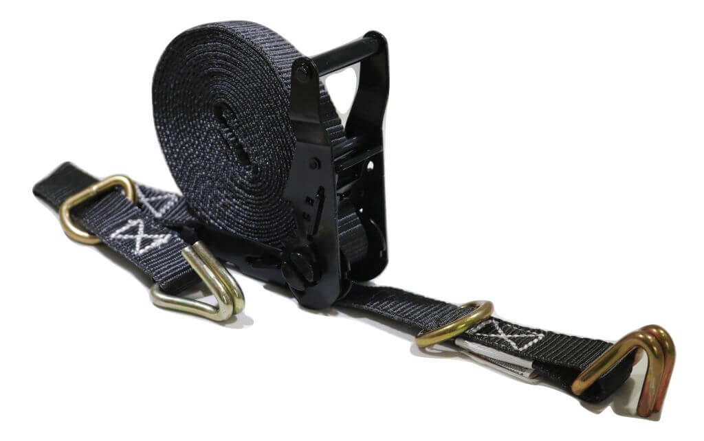 1" x 20 ft. Ratchet Strap with Wire Hooks & D-Rings | 4 PACK