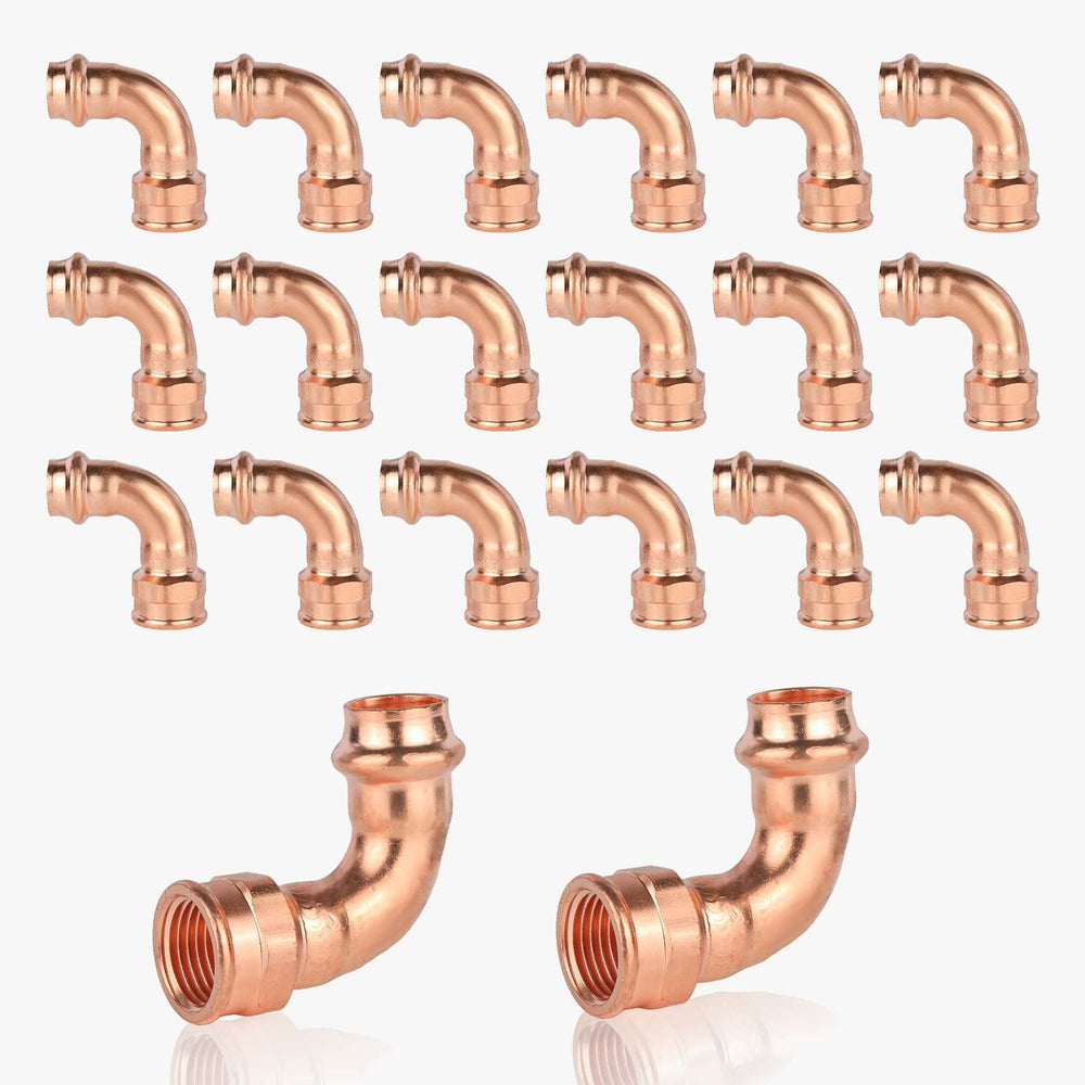 30 Pcs 1/2" Copper Press Female Elbow (Lead Free)