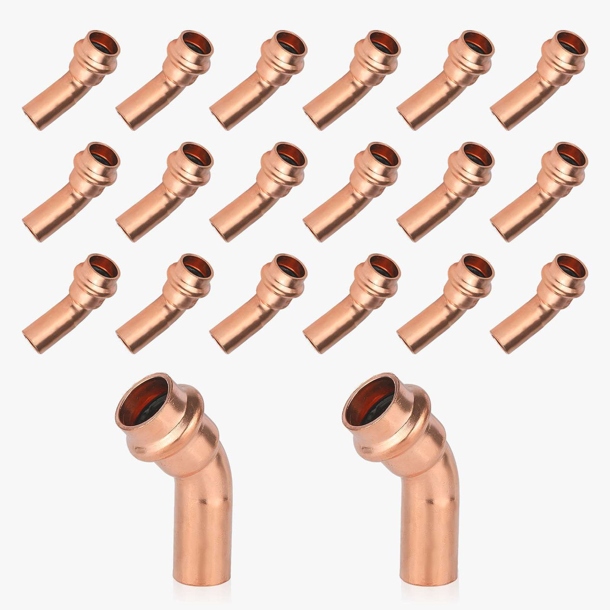 30 Pcs 1/2" 45° Press Copper Street Elbow (Lead Free)