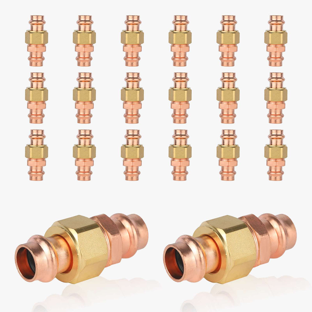 30 Pcs 1/2" Press Copper Union (Lead Free)