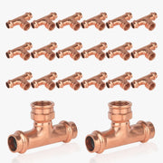 30 Pcs 3/4" x 3/4" x 1/2" Copper Press x Press x Female Thread Tee (Lead Free)