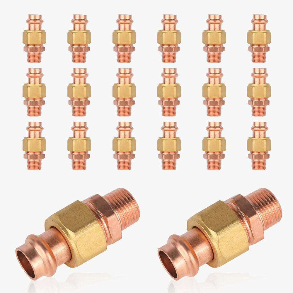 30 Pcs 1/2" Press Copper Union x Male (Lead Free)