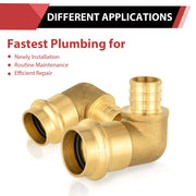 1" Press X 1" PEX Crimp Brass Elbow (Lead Free)