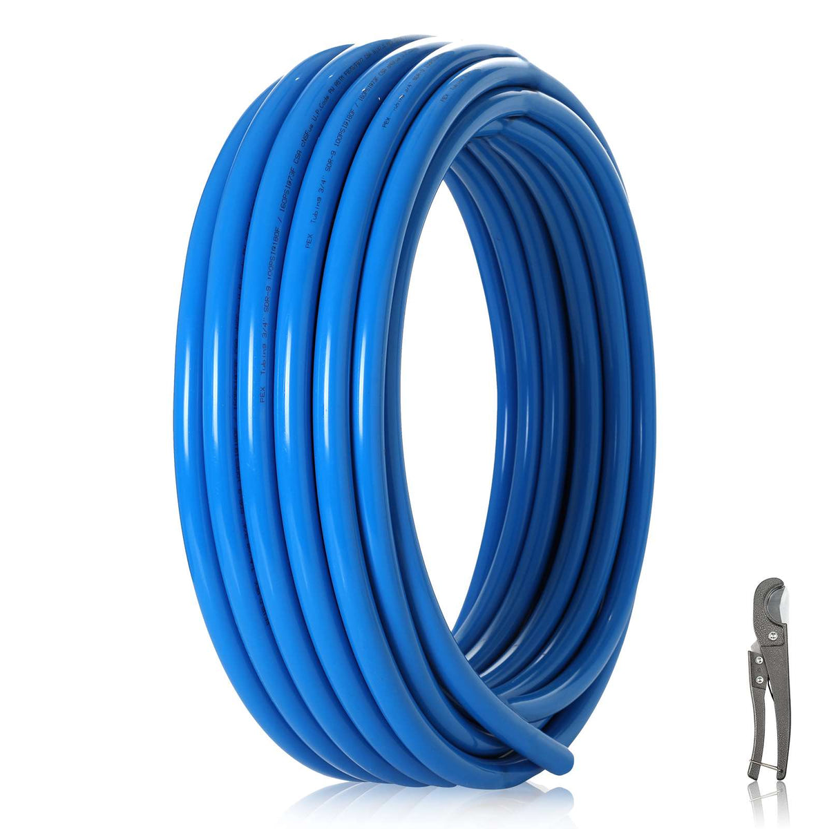 3/4" 100ft PEX-A Pipe (Blue & Cutter)