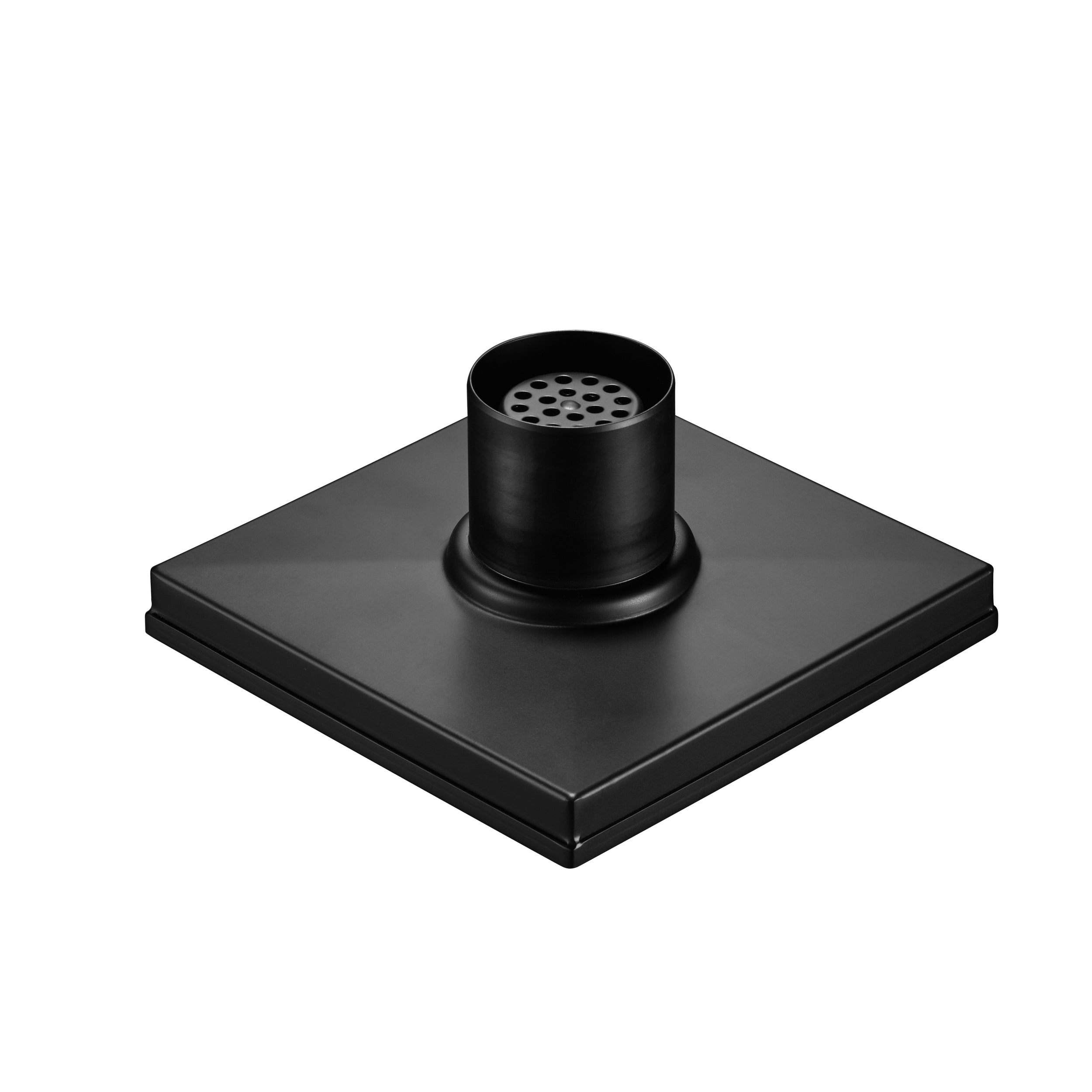 6" Square Shower Drain, Square Hole Pattern Shower Drain, Matte Black Polished 304 Stainless Steel Linear Drain with Levelingft & Hair Strainer