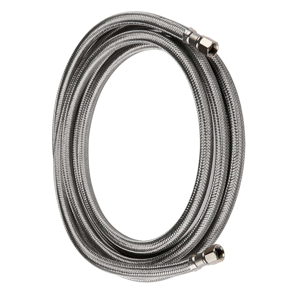 10 Pcs 12ft Ice Maker Hose, with 1/4" Comp by 1/4" Comp Connection, Stainless Steel Braided Hose