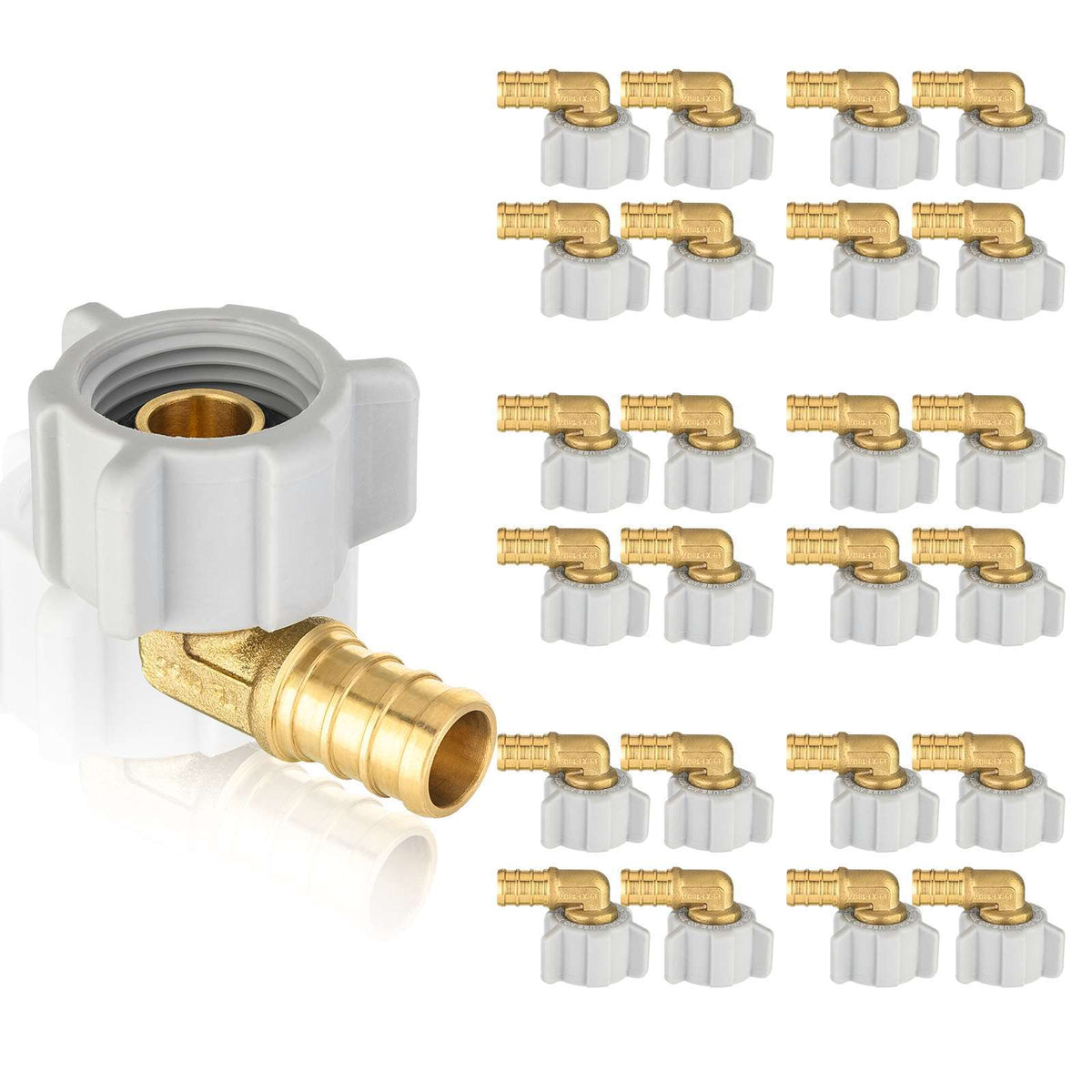 30 Pcs PEX-B Crimp 1/2" PEX X 1/2" Female NPT Swivel Elbow (Lead Free)