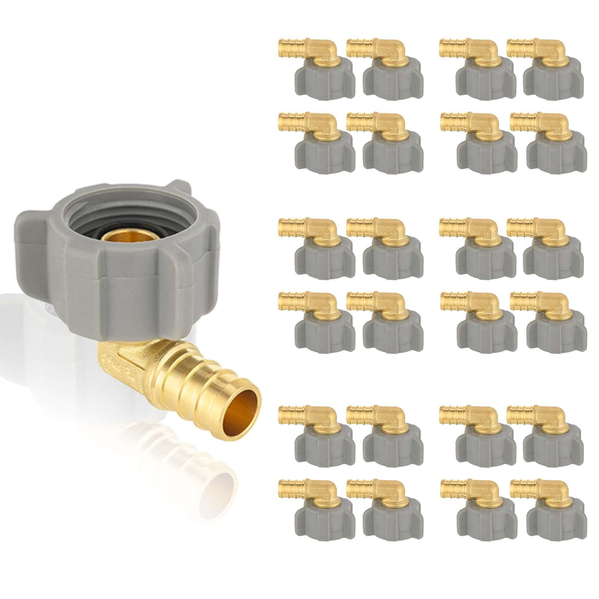 30 Pcs PEX-B Crimp 1/2" PEX X 7/8" Female NPT Swivel Elbow (Lead Free)