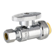 10 Pcs 1/2" Push Connect x 3/8" OD Push Fit Straight Stop Valve, 1/4 Turn (Lead Free)