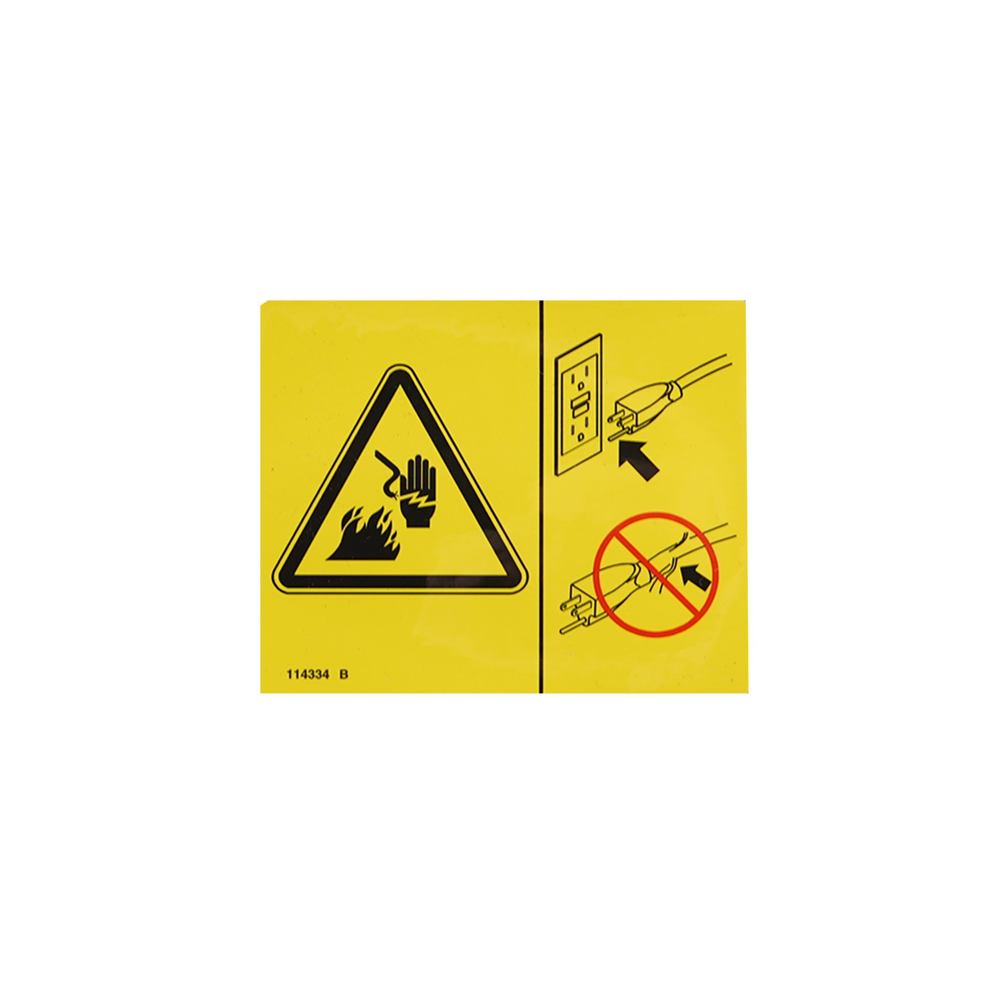 Genie Electric Hazard Plug Symbol Decal 114334GT