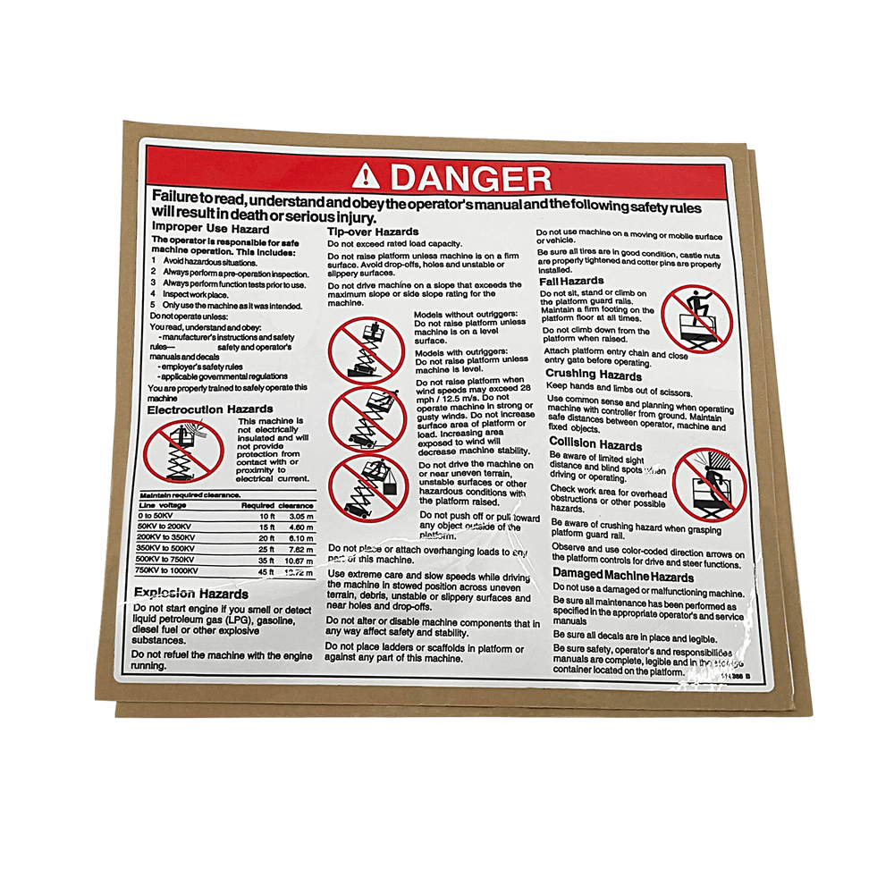Genie Decal, Danger-Gen Safety 114386GT