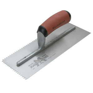 11" X 4 1/2" Notched Trowel-1/4 X 3/16 'V' w/Curved DuraSoft Handle