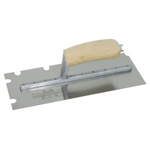 11 in x 4 1/2 in Marshalltown Stainless Steel Notched Trowel