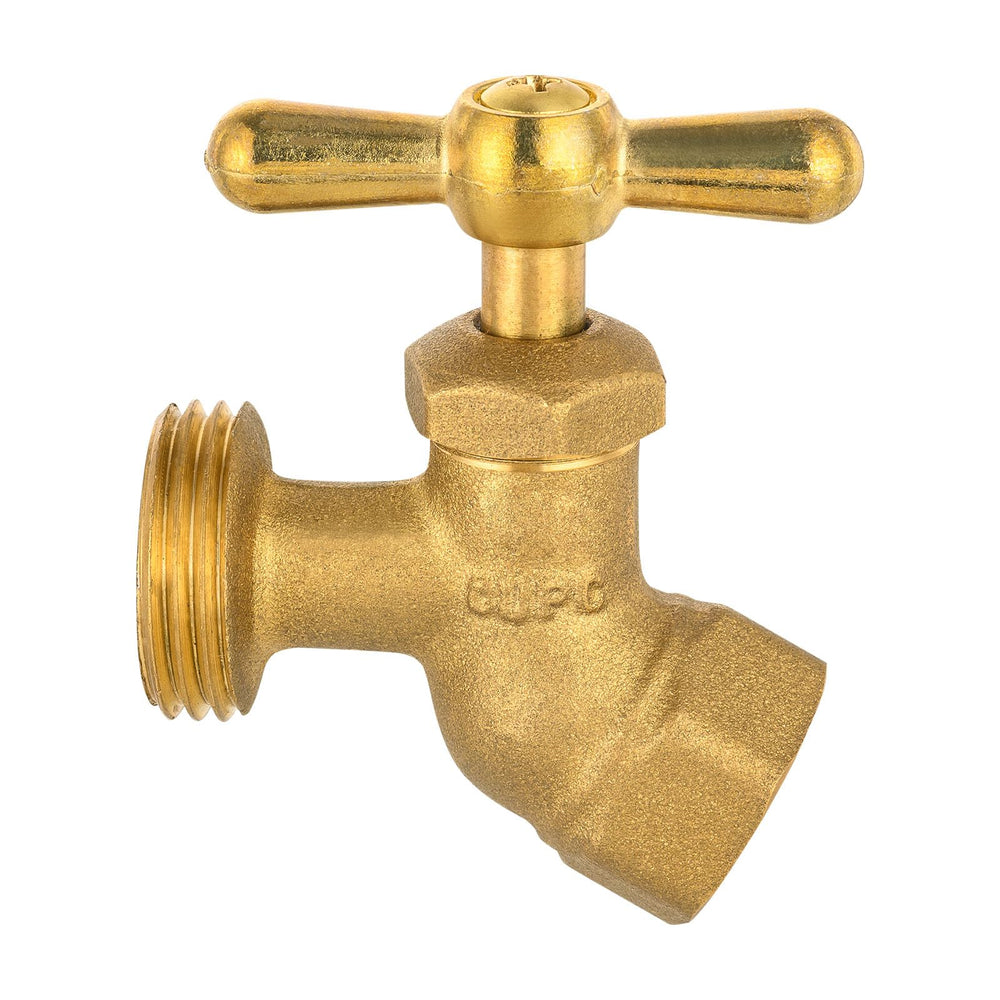 1/2" FIP x 3/4" MHT Brass No-Kink Hose Bibb (Lead Free)