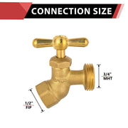 10 Pcs 1/2" FIP x 3/4" MHT Brass No-Kink Hose Bibb (Lead Free)