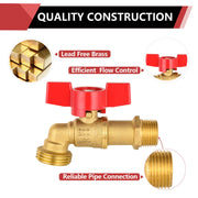10 Pcs 1/2" MIP x 3/4" MHT Brass Hose Bibb (Lead Free)