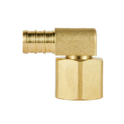 PEX-B Crimp 1/2" PEX x 1/2" Female NPT Metal Swivel Elbow (Lead Free)