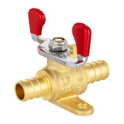 10 Pcs 3/4" PEX Crimp Drop Ear Butterfly Ball Valve, Red (Lead Free)