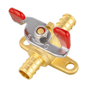 10 Pcs 3/4" PEX Crimp Drop Ear Butterfly Ball Valve, Red (Lead Free)