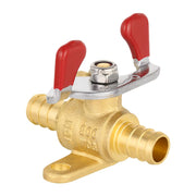 10 Pcs 3/4" PEX Crimp Drop Ear Butterfly Ball Valve, Red (Lead Free)