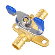 10 Pcs 3/4" PEX Crimp Drop Ear Butterfly Ball Valve, Blue (Lead Free)