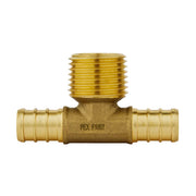 PEX-B Crimp Male Tee 3/4" PEX x 3/4" PEX x 1/2" Male Tee (Lead Free)