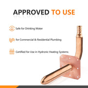 PEX Crimp 1/2" 6" Copper Stub with Wall Flange