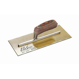 12 in x 5 in Kraft Tools Elite Series Five Star Golden Stainless Steel Plaster Trowel w/ Wood Handle