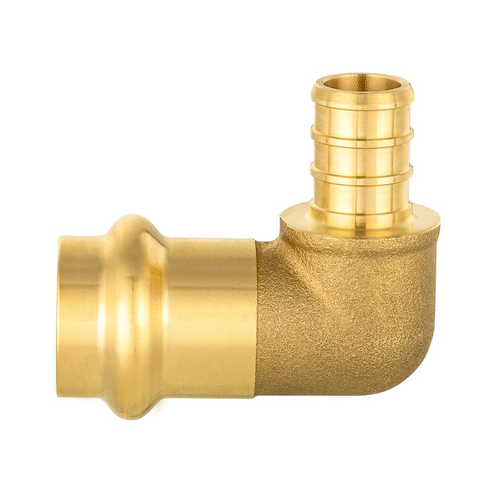 1/2" Press x 1/2" PEX Crimp Brass Elbow (Lead Free)