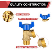 10 Pcs 1/2" MIP x 3/4" MHT Boiler Drain Valve,1/4 Turn